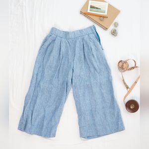 Blue Linen Wide Leg Pant Gap
